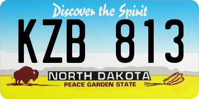 ND license plate KZB813