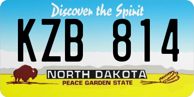 ND license plate KZB814