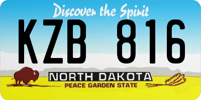 ND license plate KZB816