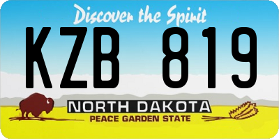 ND license plate KZB819