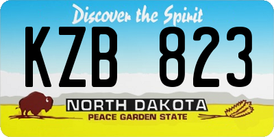 ND license plate KZB823