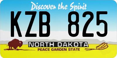 ND license plate KZB825