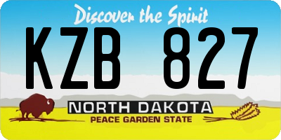 ND license plate KZB827