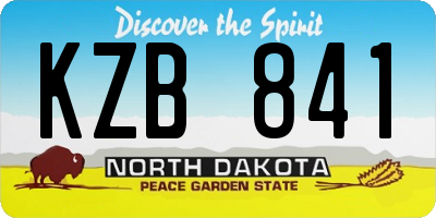 ND license plate KZB841