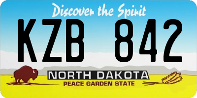 ND license plate KZB842