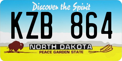 ND license plate KZB864