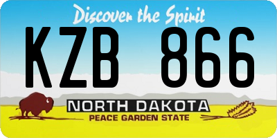 ND license plate KZB866