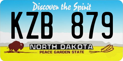 ND license plate KZB879