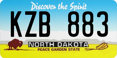 ND license plate KZB883