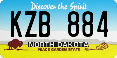 ND license plate KZB884