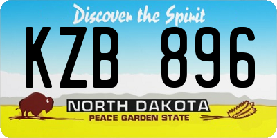 ND license plate KZB896