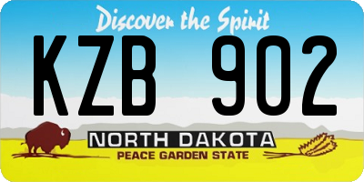 ND license plate KZB902
