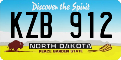 ND license plate KZB912
