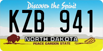 ND license plate KZB941