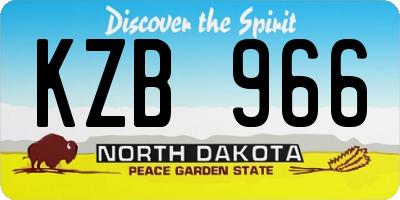 ND license plate KZB966