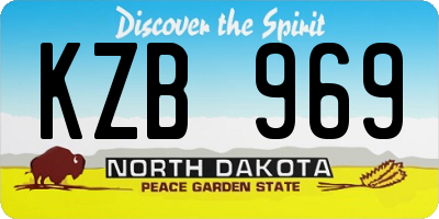 ND license plate KZB969