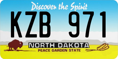 ND license plate KZB971