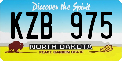 ND license plate KZB975