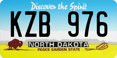 ND license plate KZB976
