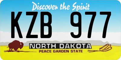 ND license plate KZB977
