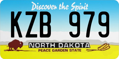 ND license plate KZB979