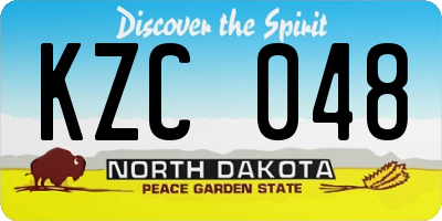 ND license plate KZC048