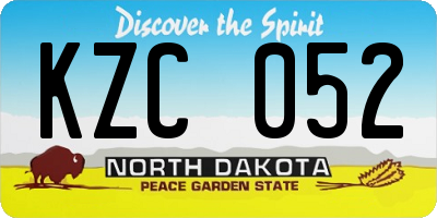 ND license plate KZC052
