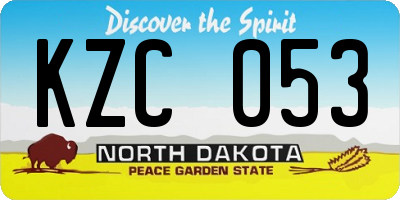 ND license plate KZC053