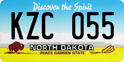 ND license plate KZC055