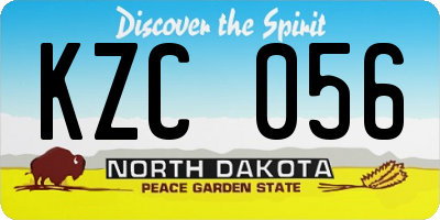 ND license plate KZC056