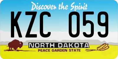 ND license plate KZC059