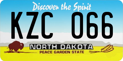ND license plate KZC066