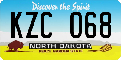 ND license plate KZC068