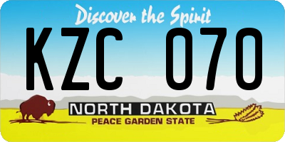 ND license plate KZC070