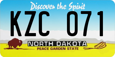 ND license plate KZC071