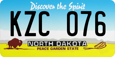 ND license plate KZC076