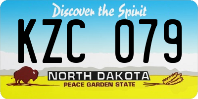 ND license plate KZC079