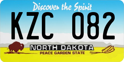 ND license plate KZC082