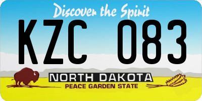 ND license plate KZC083