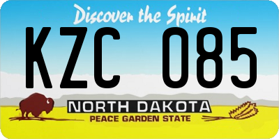 ND license plate KZC085