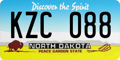 ND license plate KZC088
