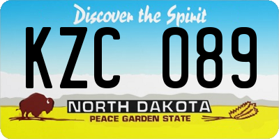 ND license plate KZC089