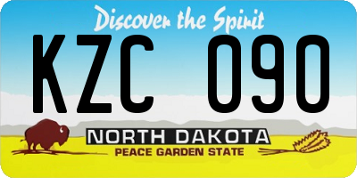 ND license plate KZC090