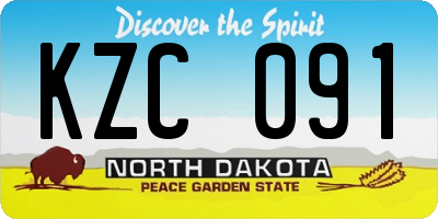 ND license plate KZC091