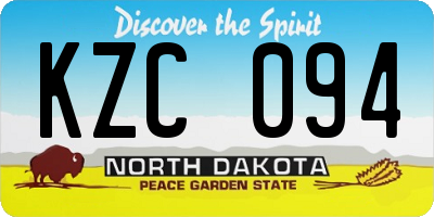 ND license plate KZC094