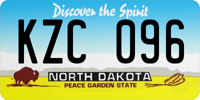 ND license plate KZC096