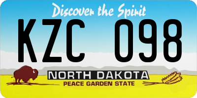 ND license plate KZC098