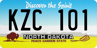 ND license plate KZC101