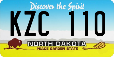 ND license plate KZC110