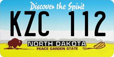 ND license plate KZC112